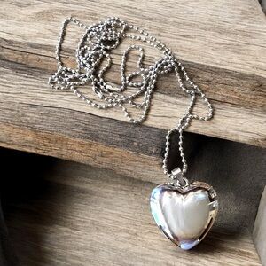 Minimalist Silver toned Puffed Heart Necklace Can be worn many ways. Ball chain